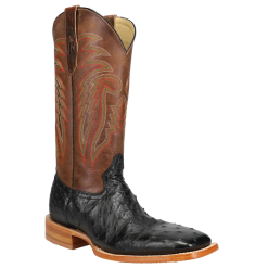 RWAT R. WATSON BLACK FULL QUILL OSTRICHEXOTIC BOOTS - RW4500-2