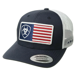 MF ARIAT MEN'S USA FLAG PATCH NAVY SNAPBACK BALL CAP - 1517603