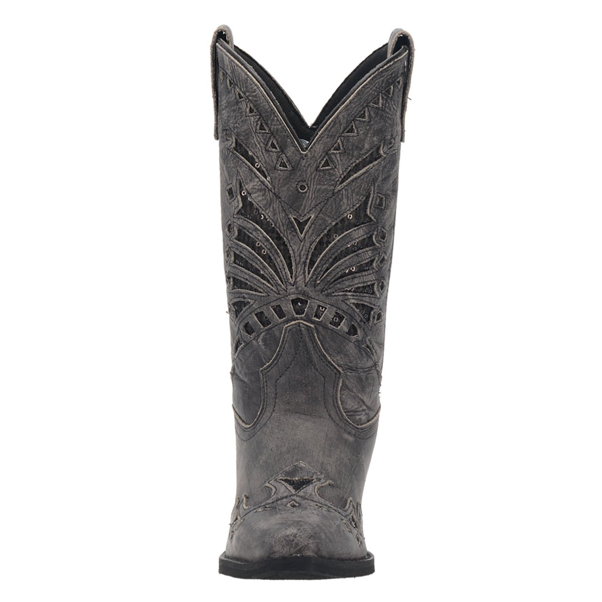 LAREDO WOMEN'S BLACK SEQUIN INLAY WESTERN BOOT- 52120 - Image 3