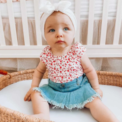 BBL BAILEY'S BLOSSOMS INFANT/TODDLER TANNER DENIM FLARE SKIRT LIGHT WASH