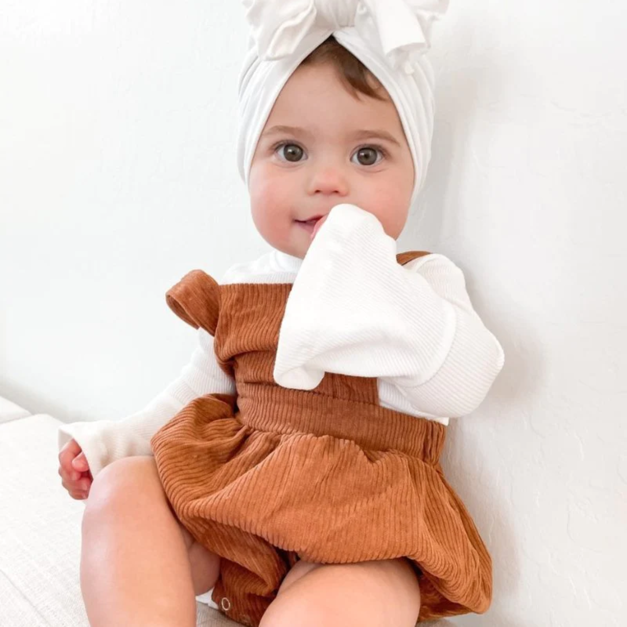 BAILEY'S BLOSSOMS INFANT/TODDLER DOLLY SUSPENDER BUBBLE ROMPER PRALINE - Image 3