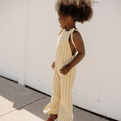 BBL BAILEY'S BLOSSOM INFANT/TODDLER KELLYN BELL BOTTOM JUMPSUIT MUSTARD STRIPE